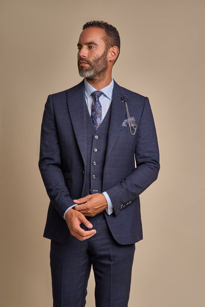Cavani CARIDI - Navy Three Piece Suit