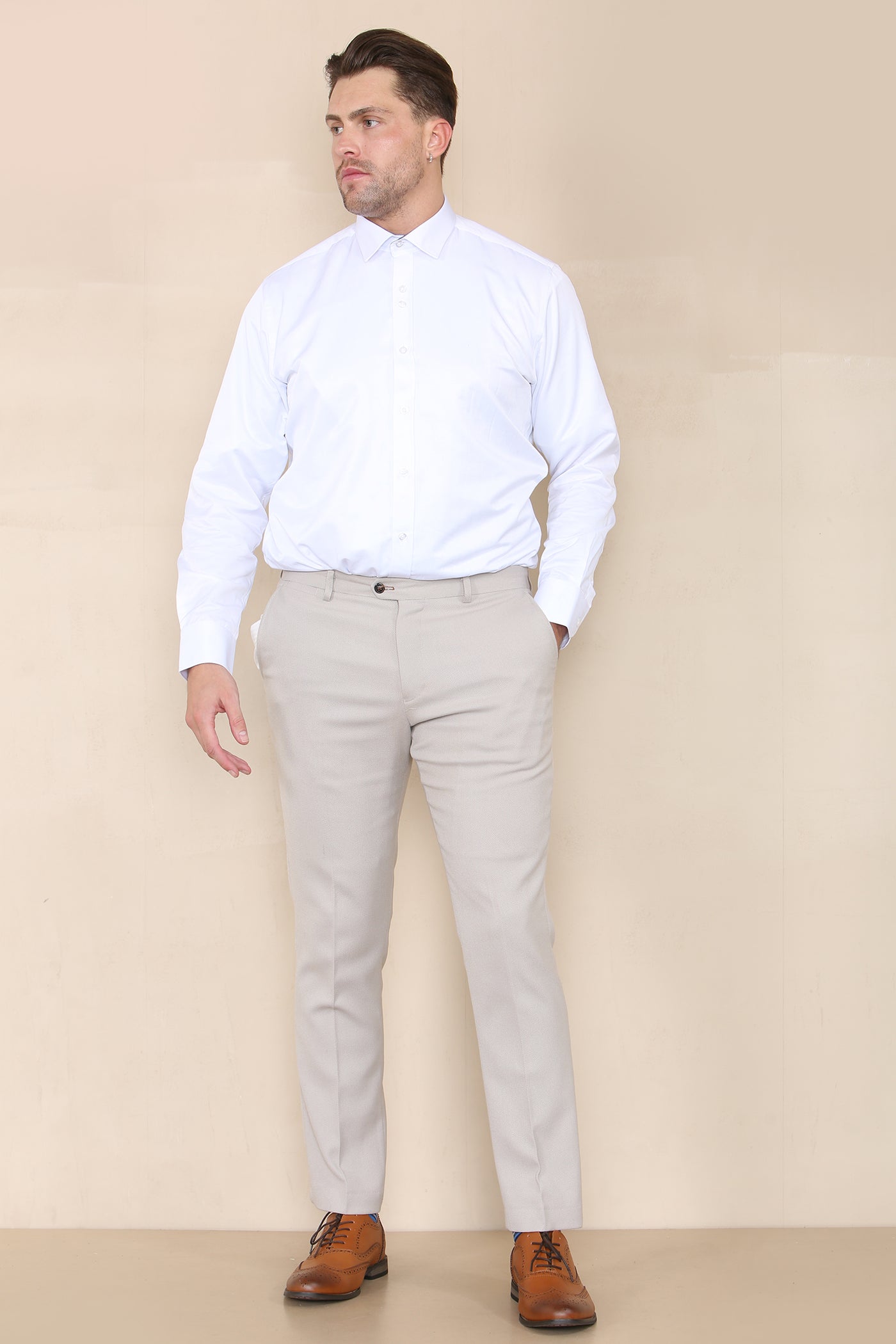 HM5 - Stone Tailored Three Piece Suit