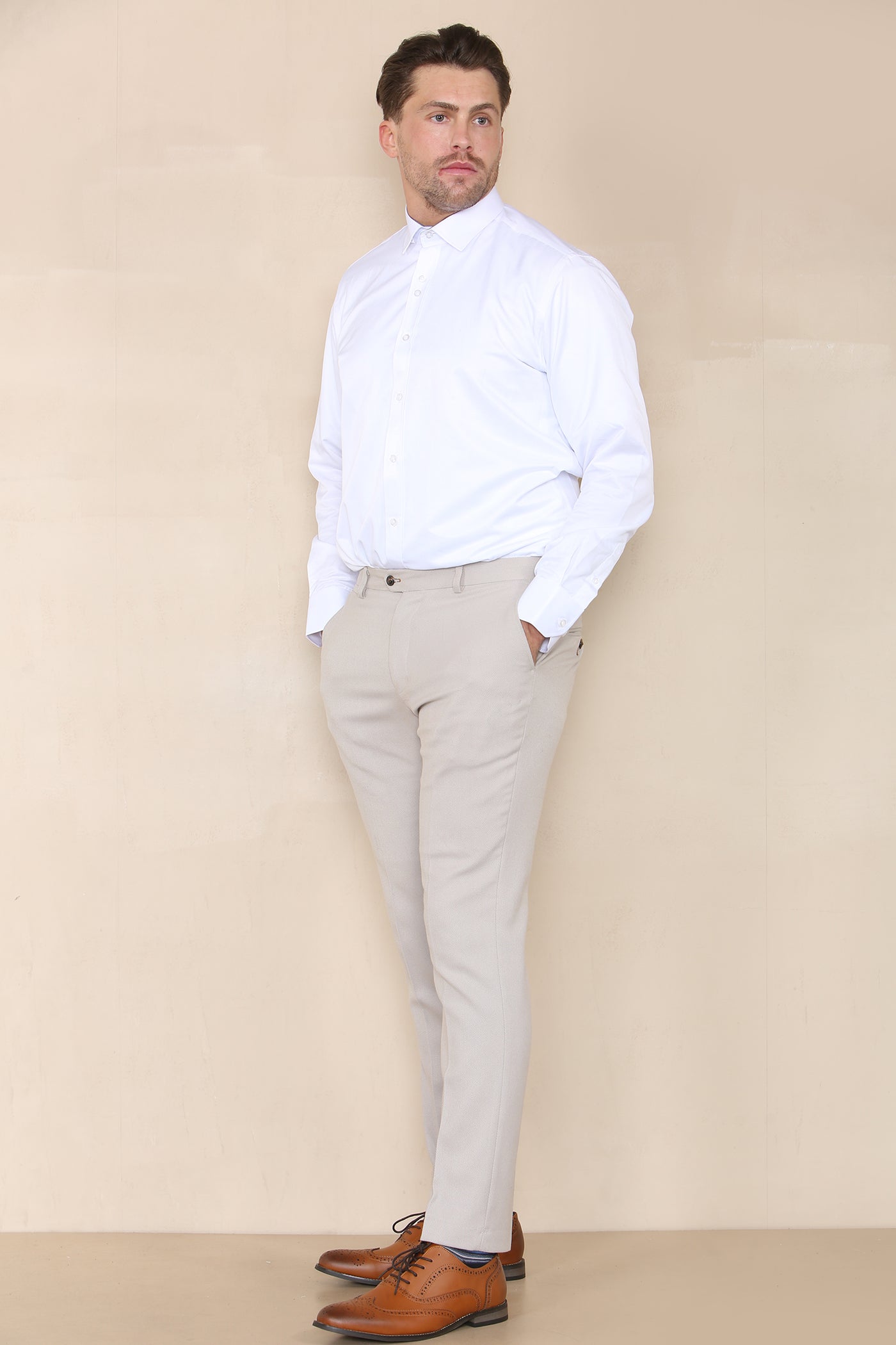 HM5 - Stone Tailored Trousers