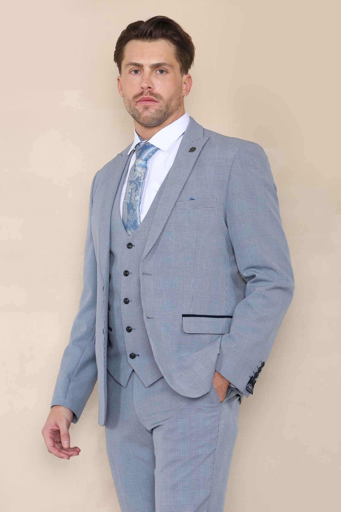 BROMLEY - Sky Check Blazer