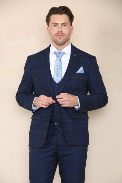 EDINSON - Navy Sky Check Blazer