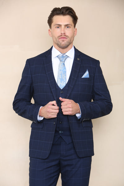 EDINSON - Navy Sky Check Blazer