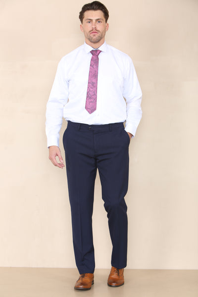 BROMLEY - Navy Check Trousers