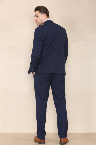 BROMLEY - Navy Check Three Piece Suit