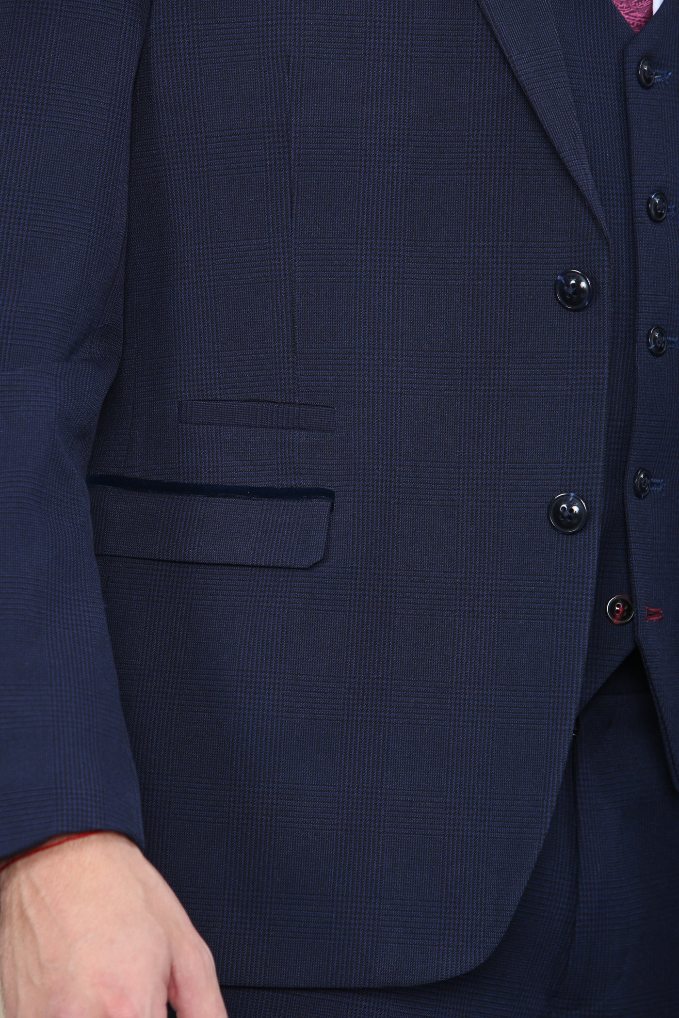 BROMLEY - Navy Check Blazer