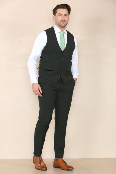 BROMLEY - Olive Check Waistcoat