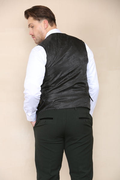 BROMLEY - Olive Check Three Piece Suit