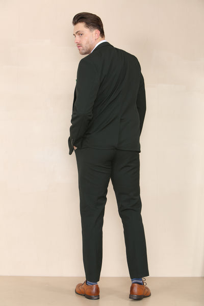 BROMLEY - Olive Check Three Piece Suit