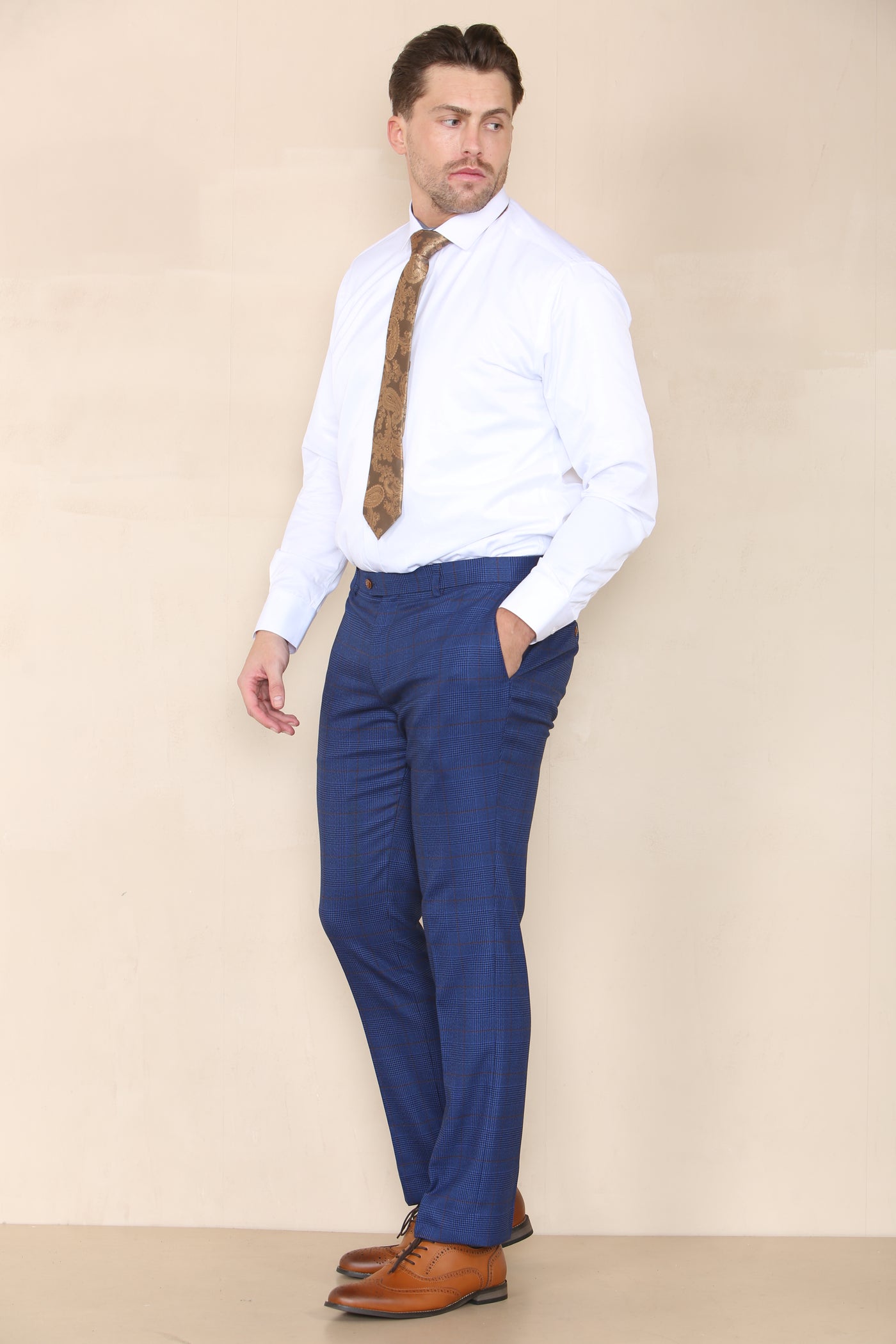 Paul Andrew Alex - Blue Check Trouser