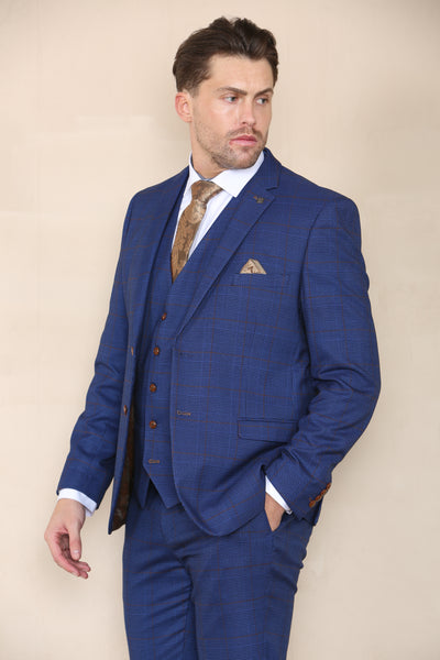 Paul Andrew Alex - Blue Check Three Piece Suit