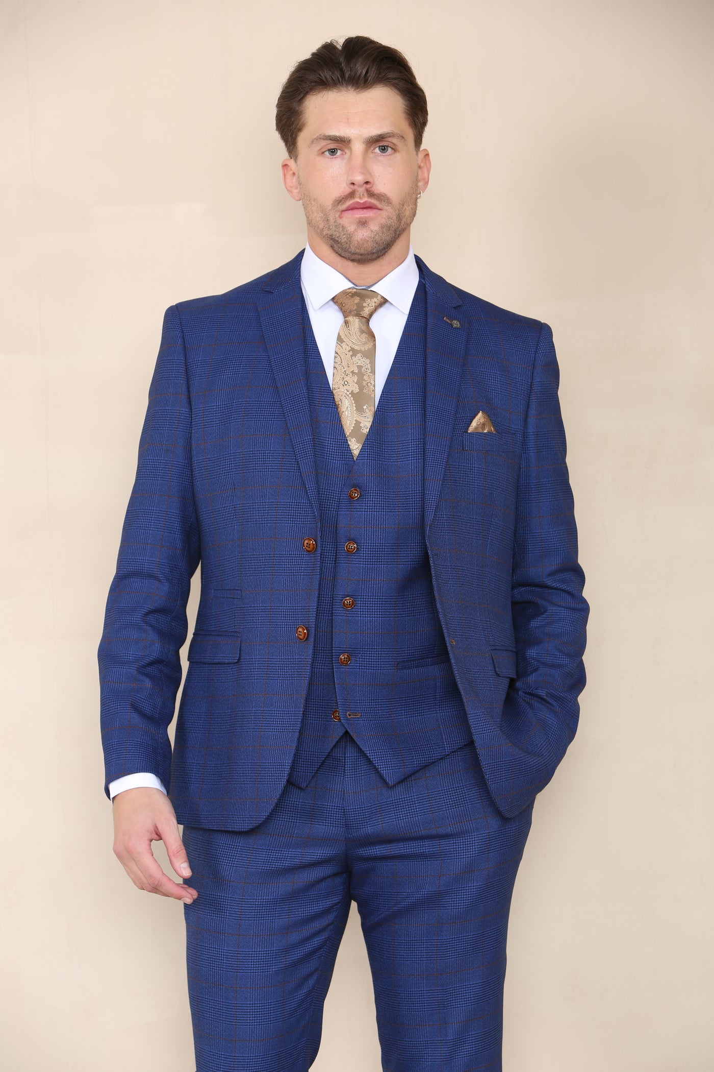 Paul Andrew Alex - Blue Check Three Piece Suit