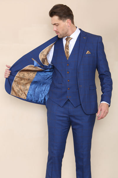 Paul Andrew Alex - Blue Check Three Piece Suit