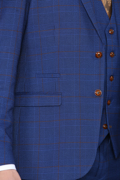 Paul Andrew Alex - Blue Check Three Piece Suit