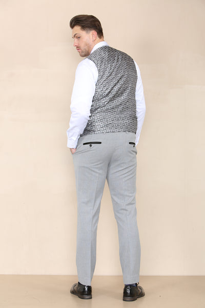 BROMLEY - Grey Check Three Piece Suit