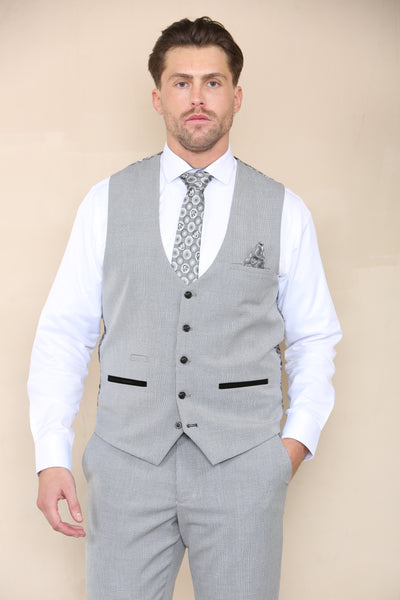 BROMLEY - Grey Check Waistcoat