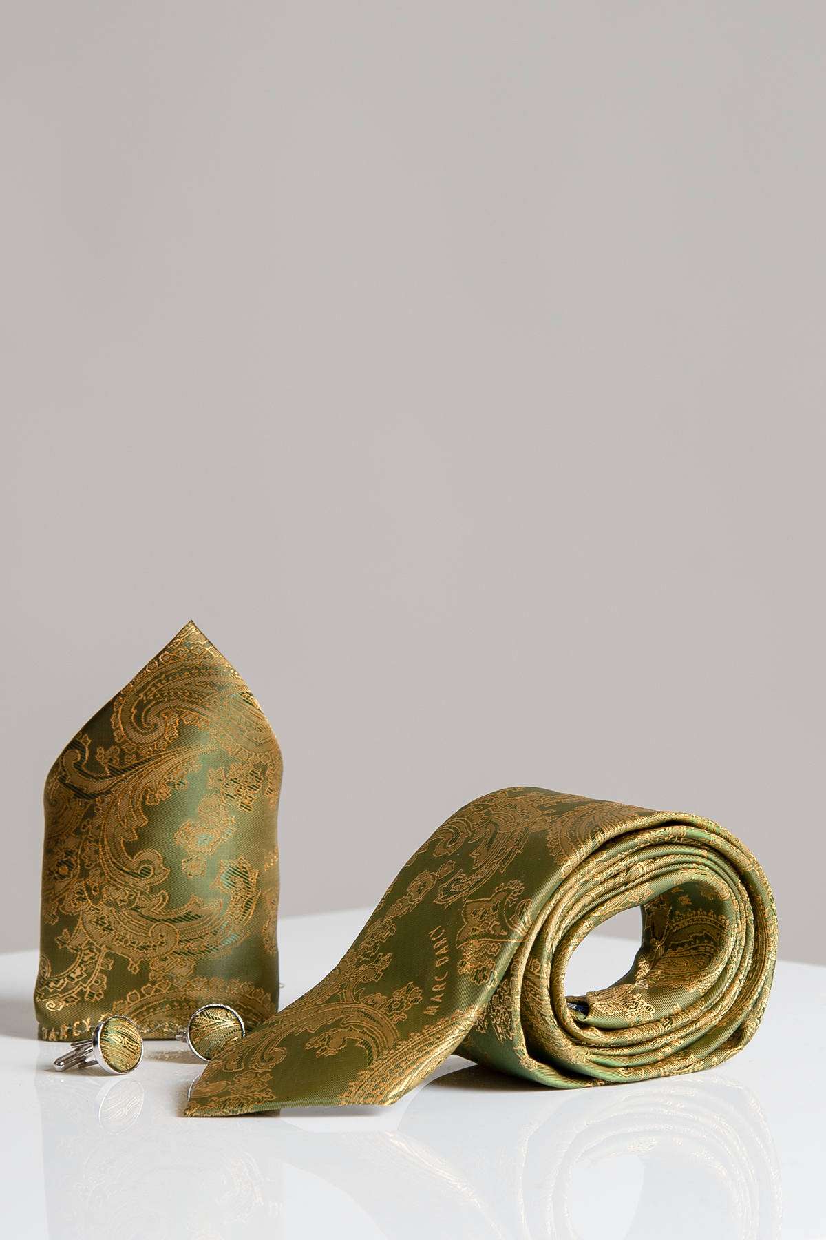 TS PAISLEY - Tan Paisley Tie & Pocket Square Set