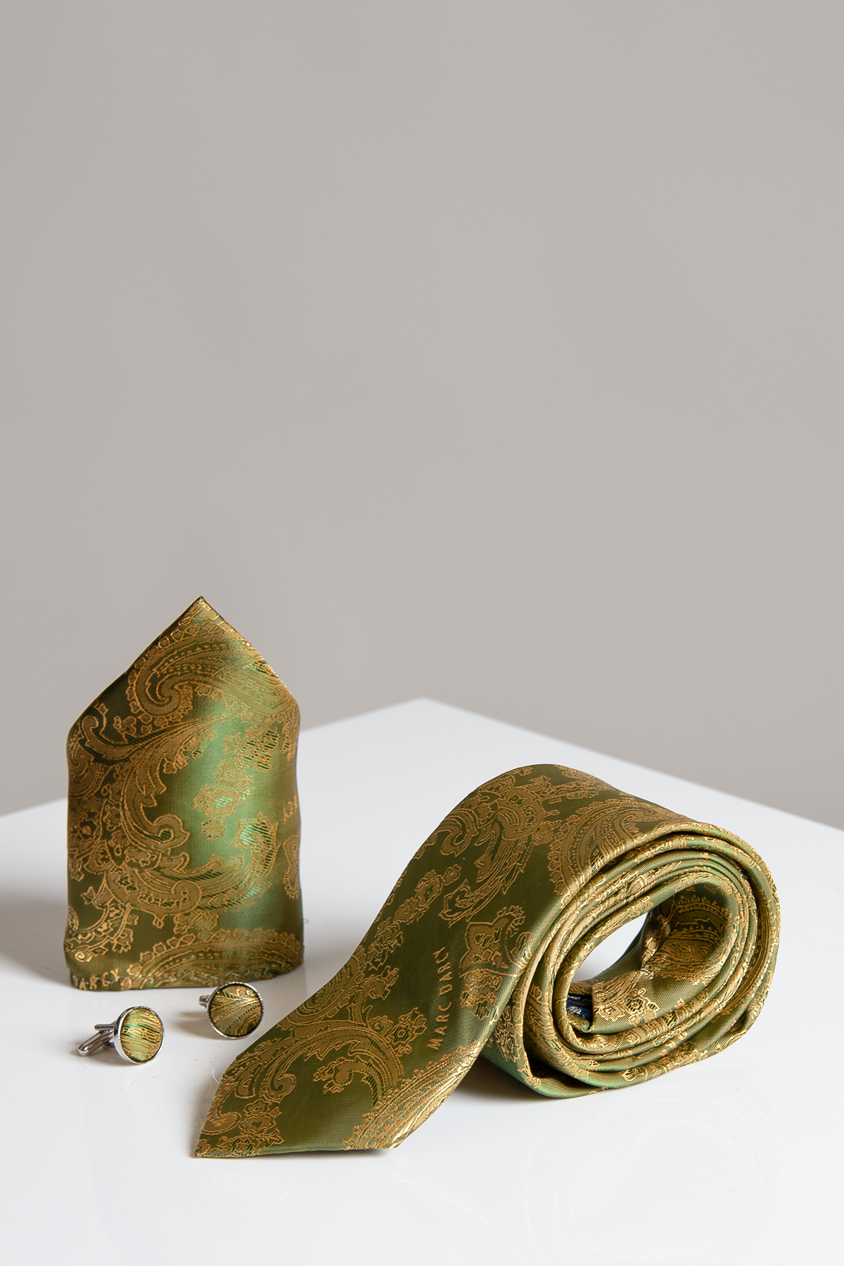 TS PAISLEY - Tan Paisley Tie & Pocket Square Set