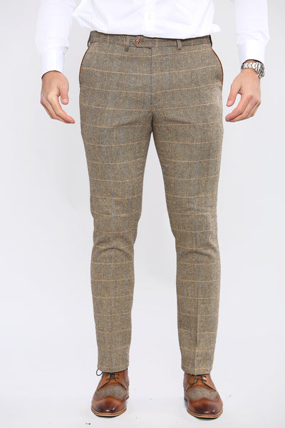 DX7 - Tan Tweed Check Trousers