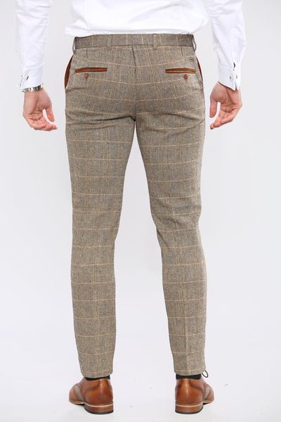 DX7 - Tan Tweed Check Trousers