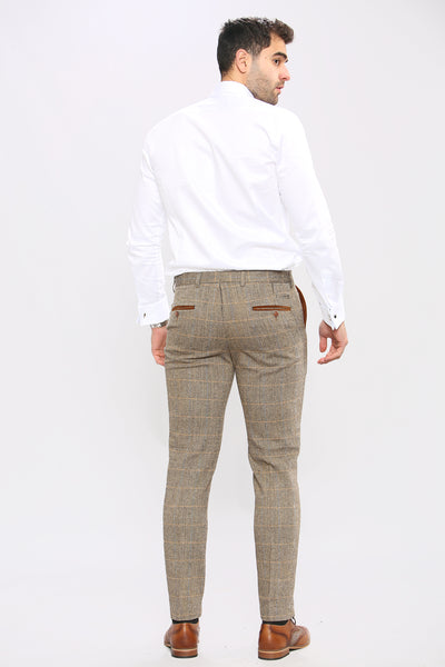 DX7 - Tan Tweed Check Trousers