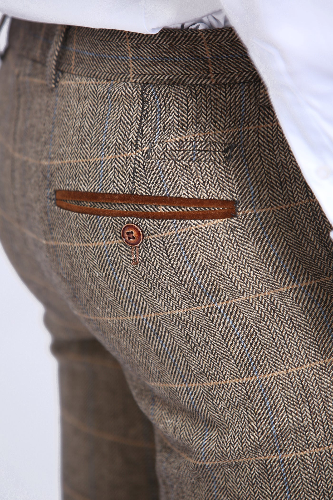 DX7 - Tan Tweed Check Trousers