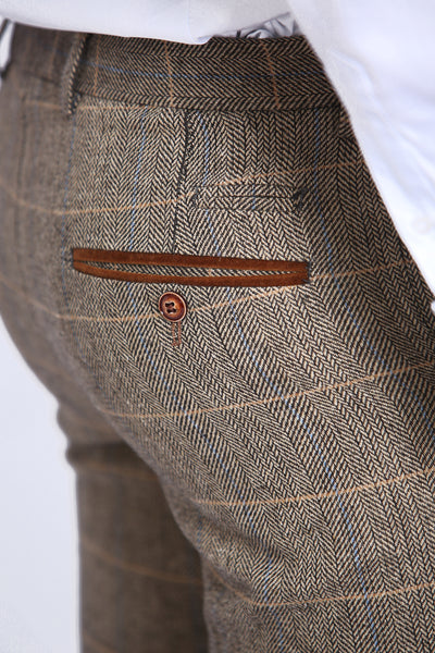 DX7 - Tan Tweed Check Trousers