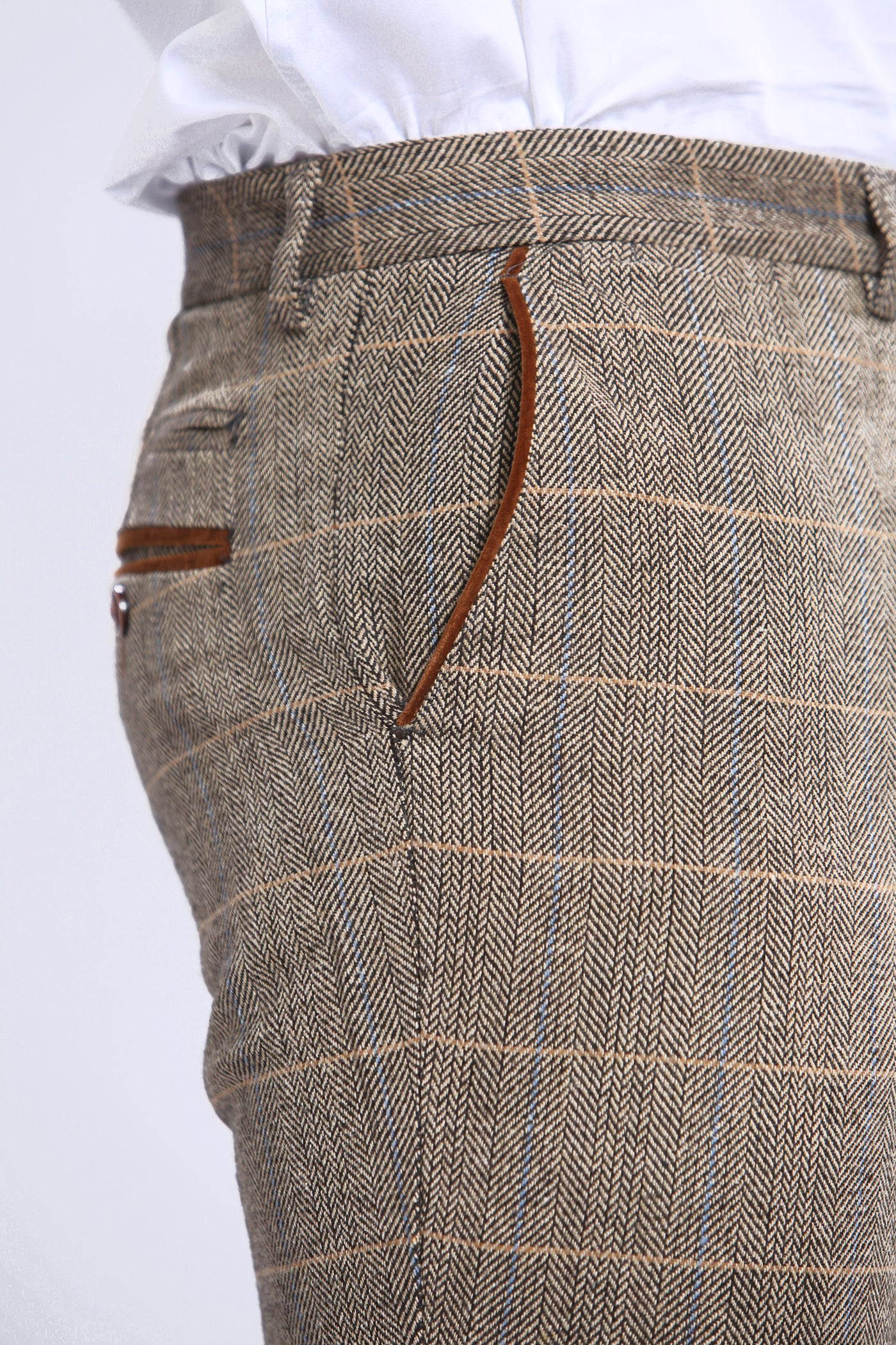 DX7 - Tan Tweed Check Trousers