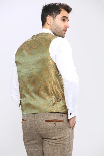 TED - Tan Tweed Check Waistcoat