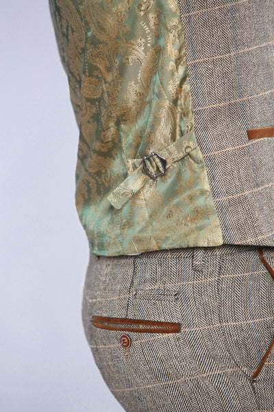 TED - Tan Tweed Check Waistcoat