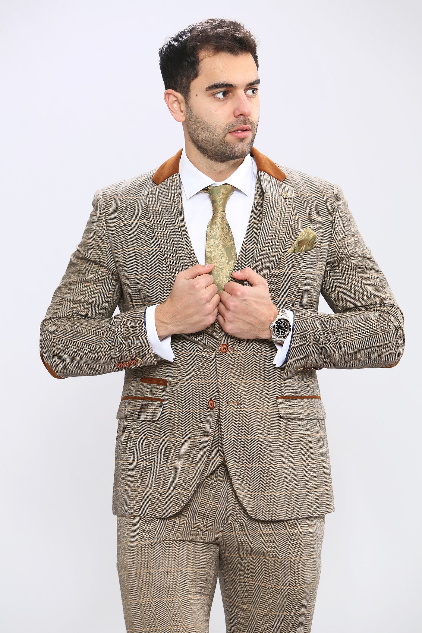 DX7 - Tan Tweed Check Blazer