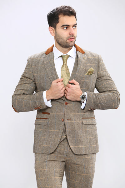 DX7 - Tan Tweed Check Blazer
