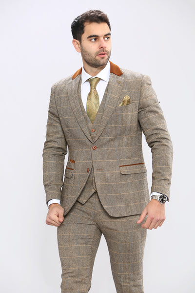 DX7 - Tan Tweed Check Blazer