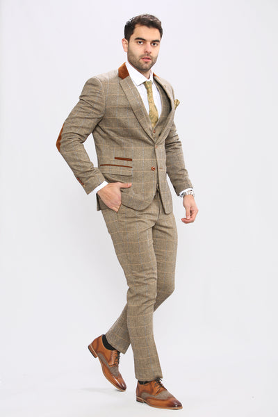 DX7 - Tan Tweed Check Blazer
