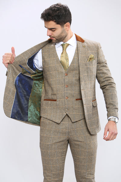 DX7 - Tan Tweed Check Blazer
