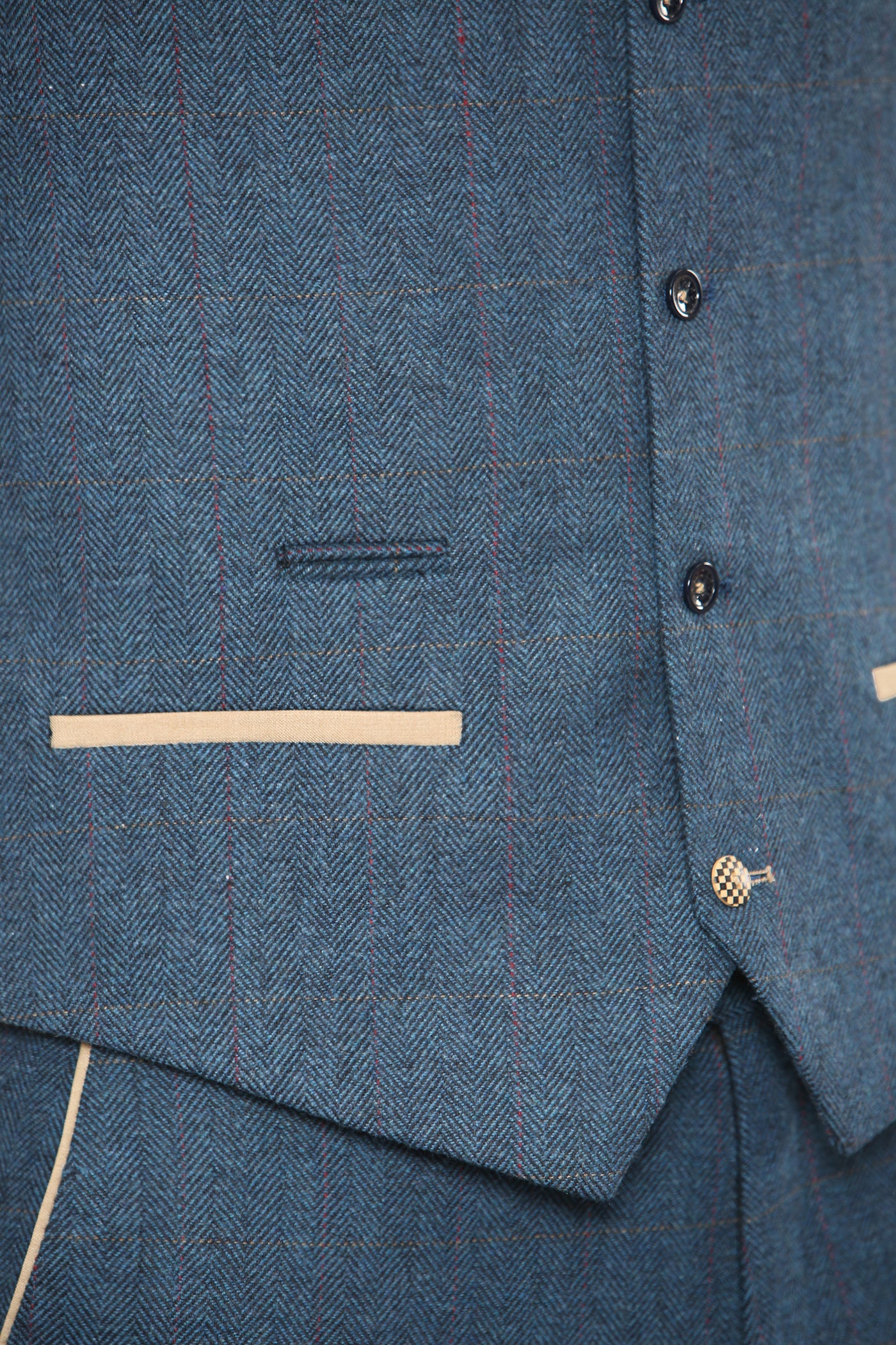 DION - Blue Tweed Check Waistcoat