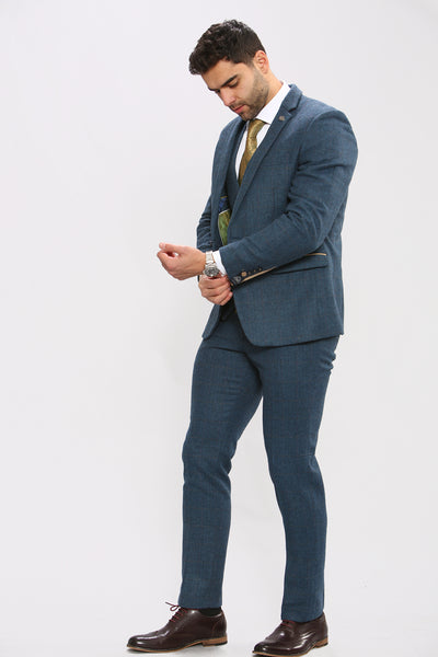 DION - Blue Tweed Check Blazer