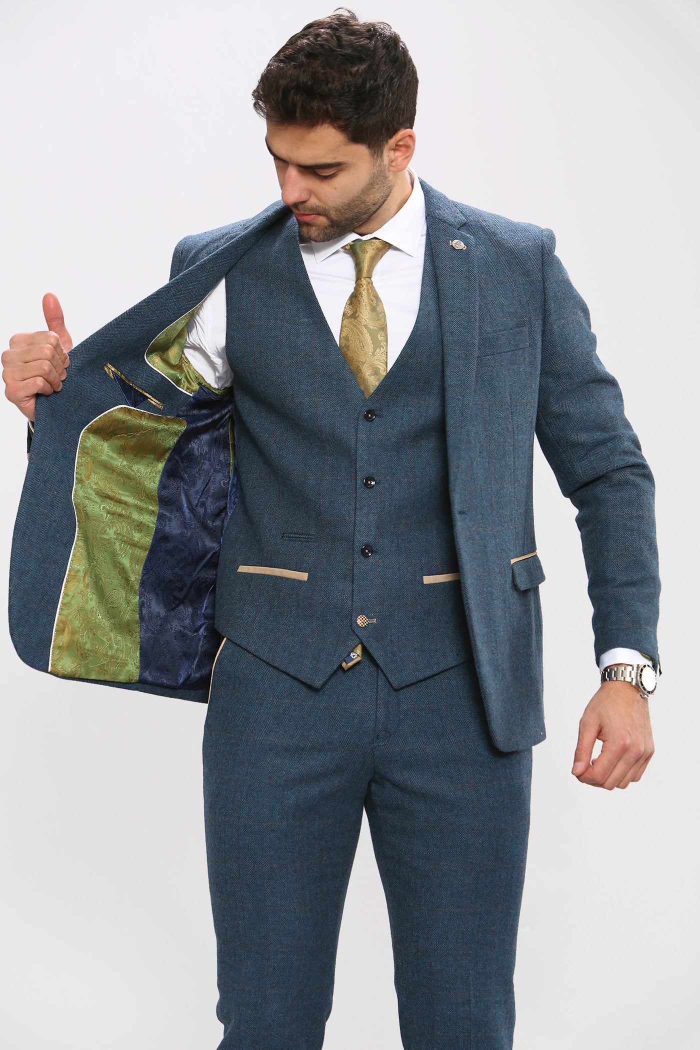 DION - Blue Tweed Check Blazer
