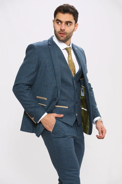 DION - Blue Tweed Check Blazer
