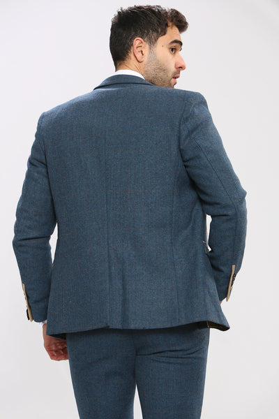 DION - Blue Tweed Check Blazer