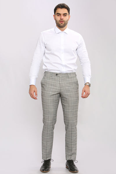 ROSS - Grey Check Three Piece Suit