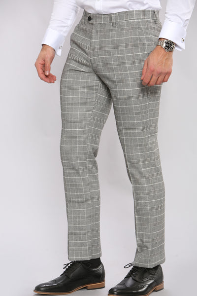 ROSS - Grey Check Three Piece Suit