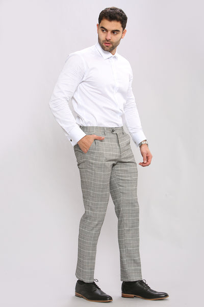 ROSS - Grey Check Three Piece Suit