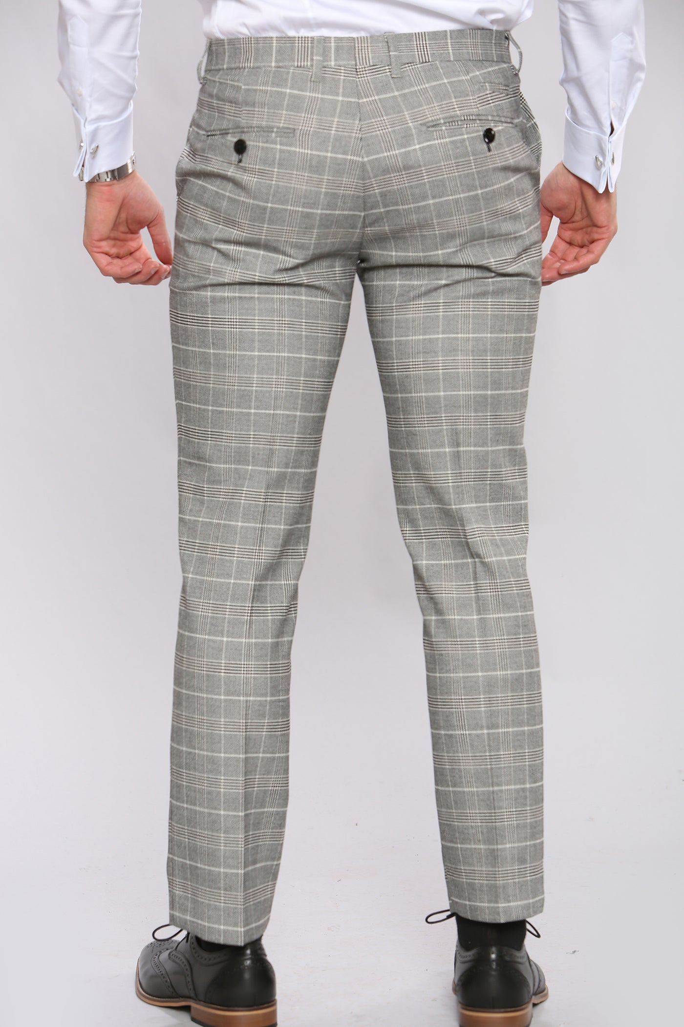 ROSS - Grey Check Trousers