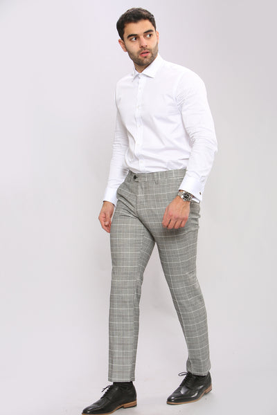 ROSS - Grey Check Three Piece Suit