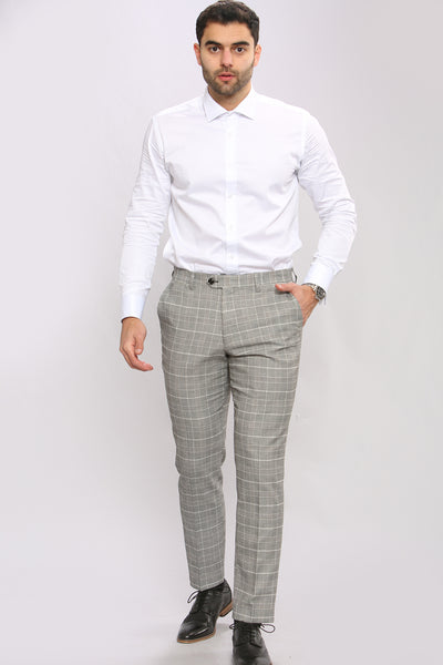 ROSS - Grey Check Three Piece Suit
