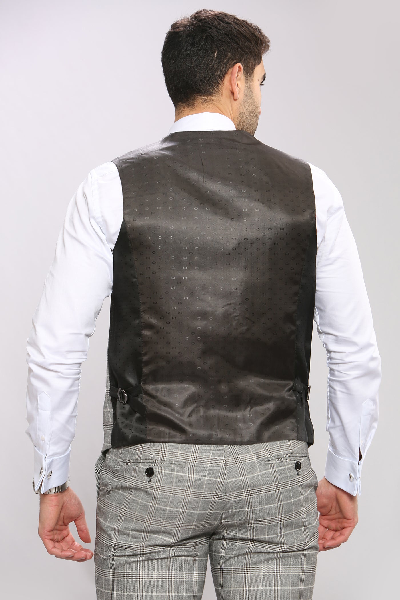 ROSS - Grey Check Three Piece Suit