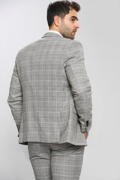 ROSS - Grey Check Three Piece Suit