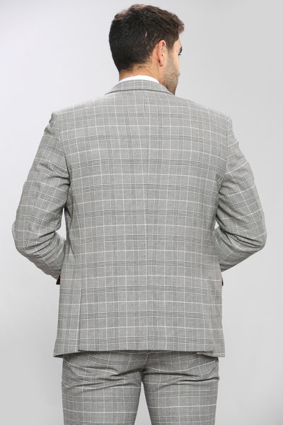 ROSS - Grey Check Three Piece Suit
