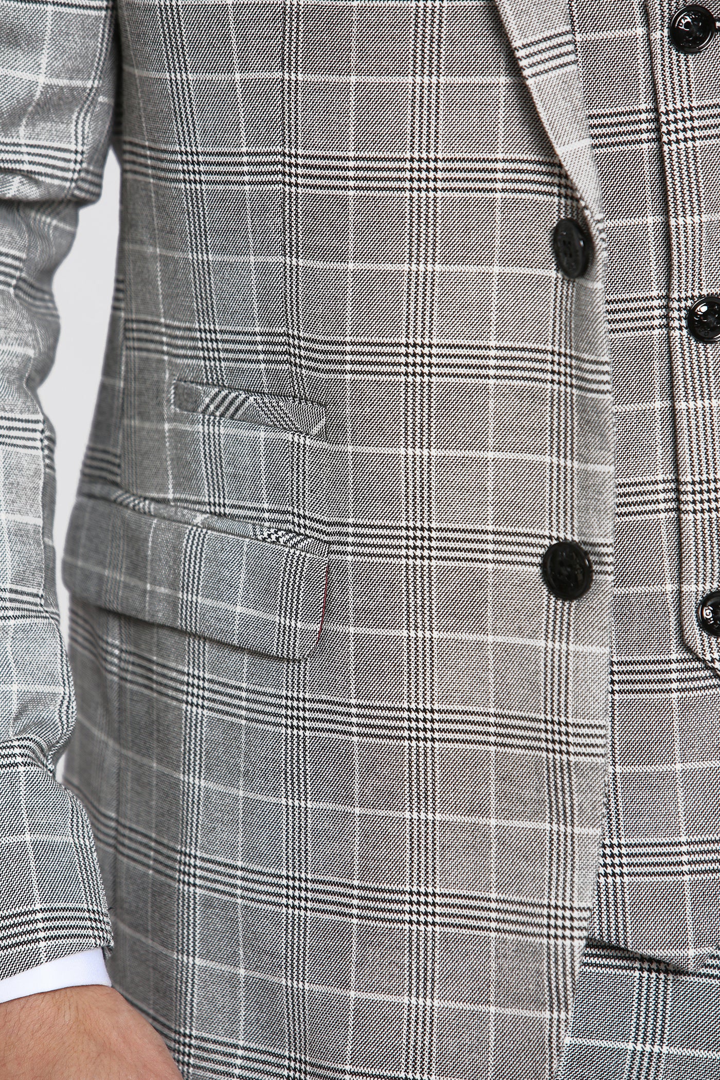 ROSS - Grey Check Three Piece Suit