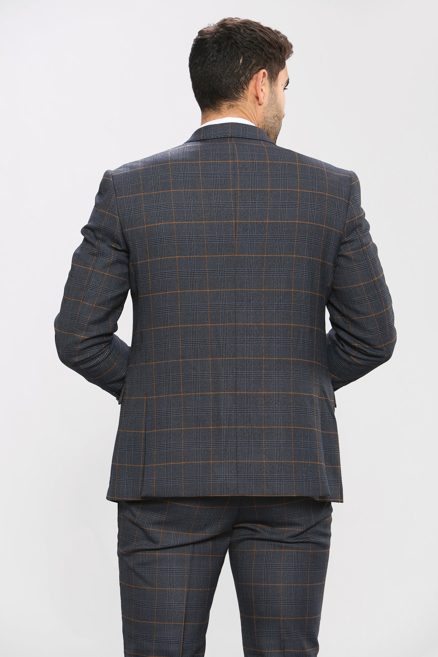 JENSON - Marine Navy Check Blazer